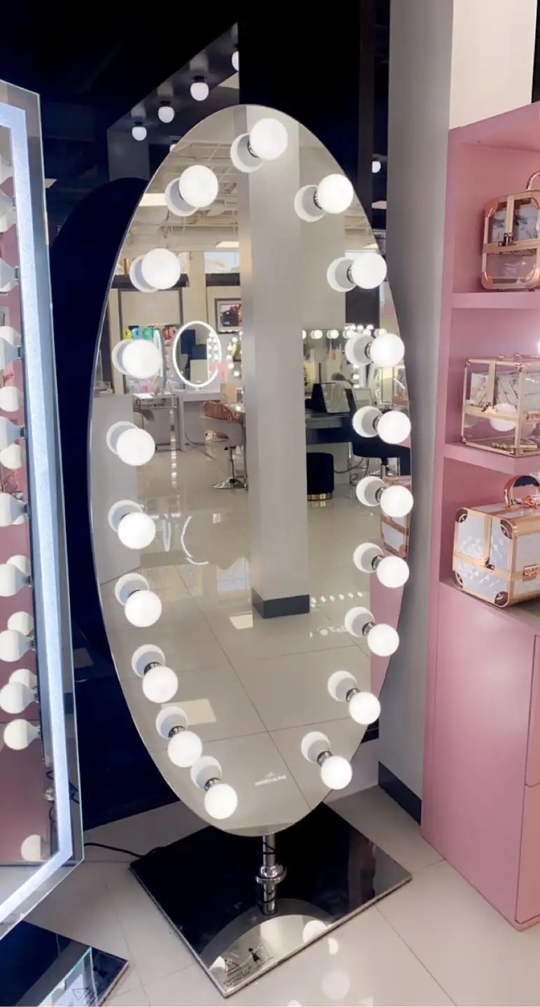 full length standing large size floor body Touch Sensor switch Bluetooth mirror with led lights