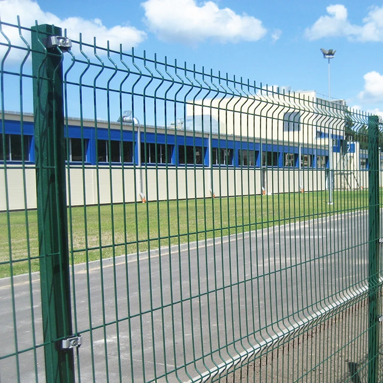 High quality hot galvanized Steel Metal PVC coated green 3d V bending Curved welded wire mesh fence