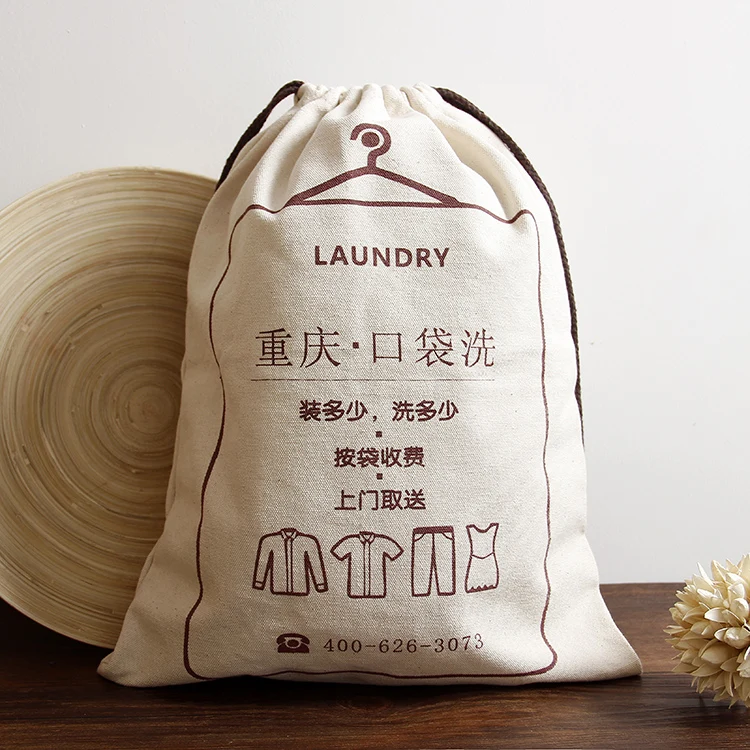 Wholesale Custom Cotton Dust bag For Handbag Printed Shoes Shopping Cotton Dust Drawstring Bag