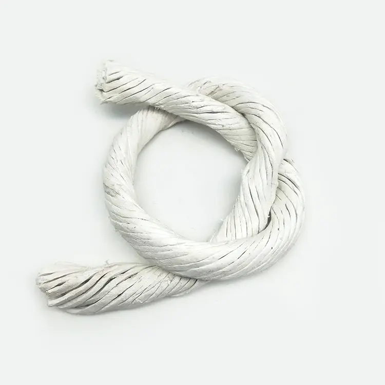 T022 Heat Resistant  Dust free Non-Asbestos Rope Fiber Glass Fiber Round Rope White Industrial Use Lagging Material