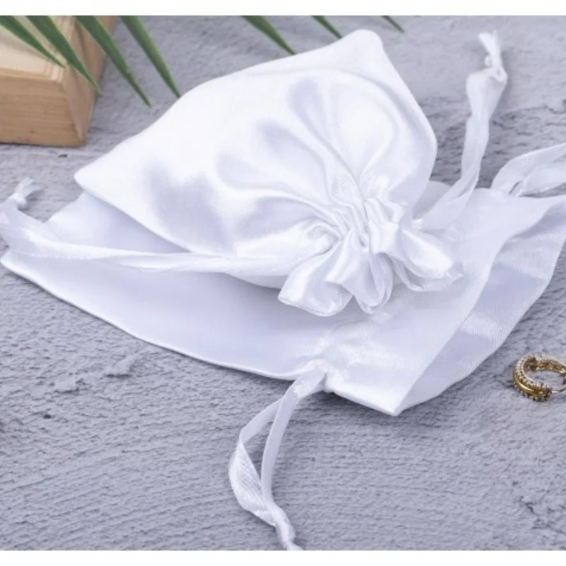packaging pouch drawstring soft satin hair bag