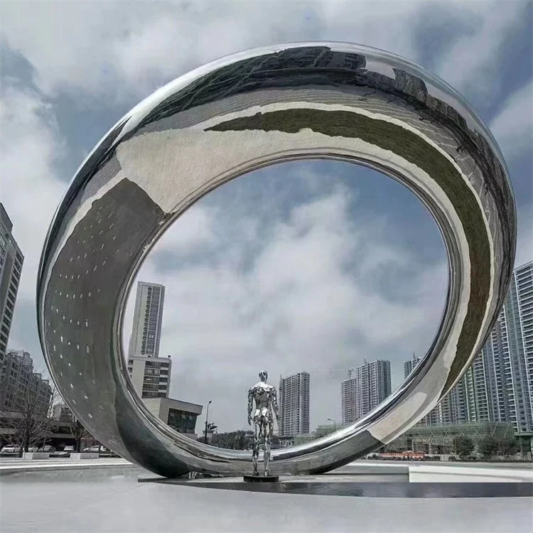 Metal sculpture india garden sculpture cast metal polished modern abstract metal art sculpture