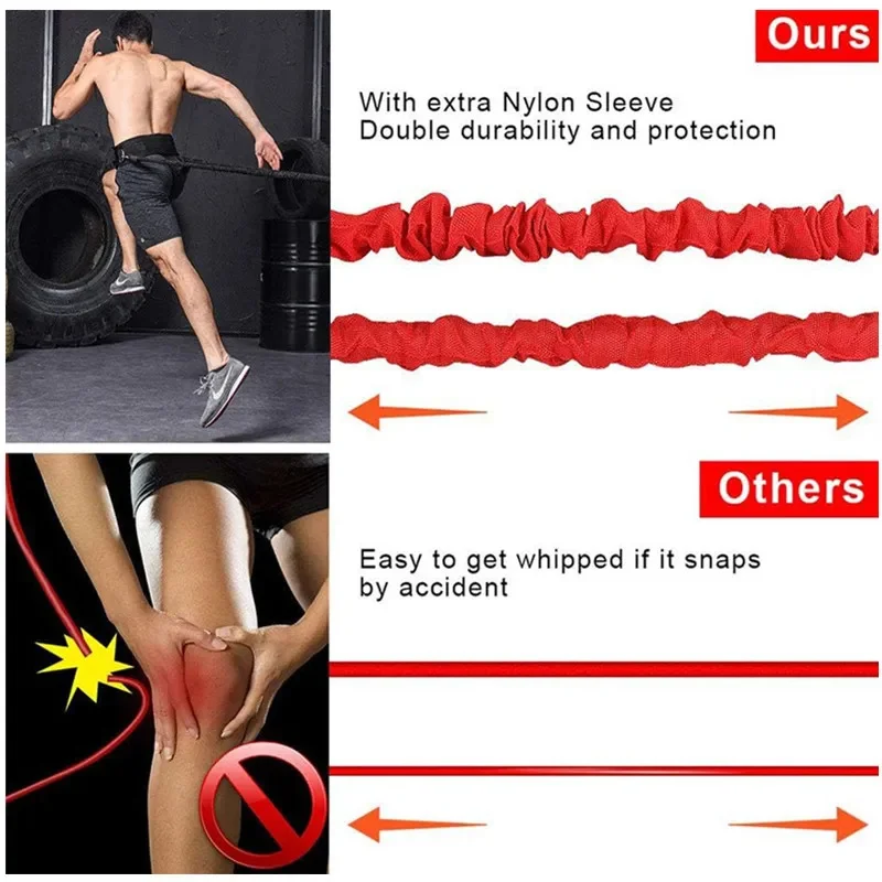 2/3M 50/80LB Resistance Training Rope Explosive Force Bounce Physical Training Pull Ropes