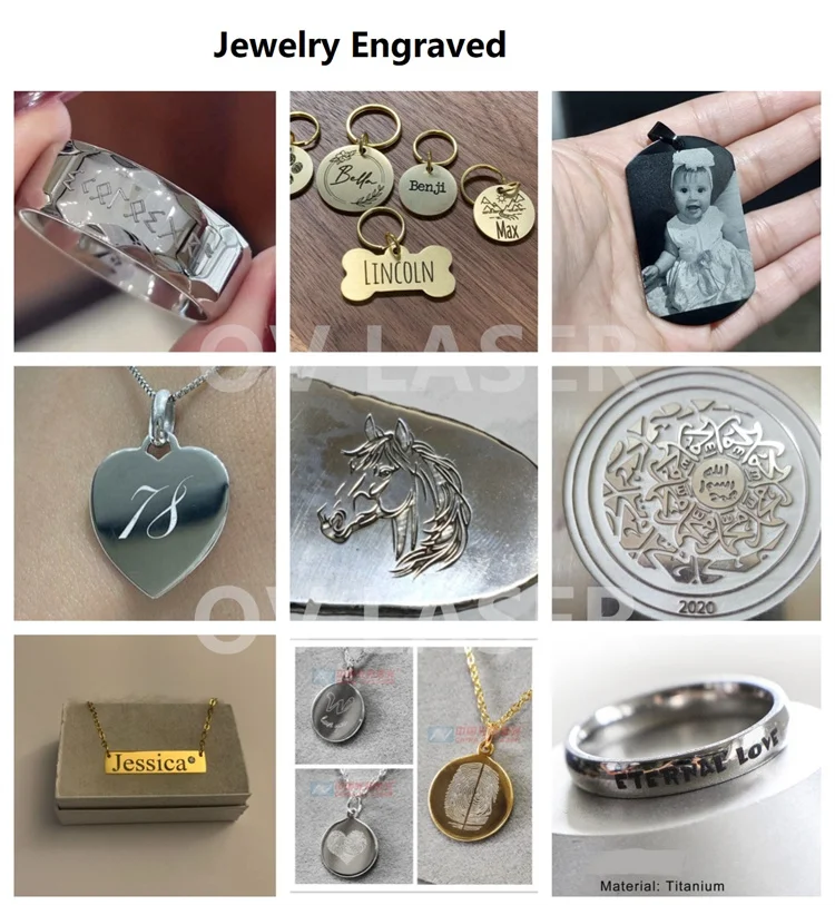 Multi functional 100W Mopa Fiber Laser engraver for Jewelry Engraving Name Necklace Gold Cutting Machine