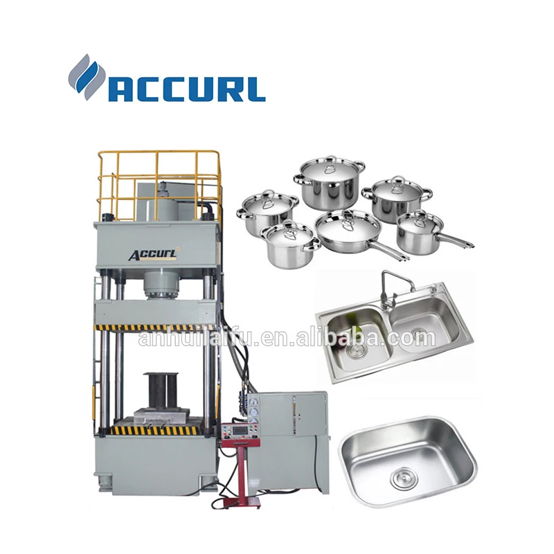 AccurL Hydraulic System Four-Column 100 tons Deep Drawing Hydraulic Press for Stainless Steel Sink Moulds
