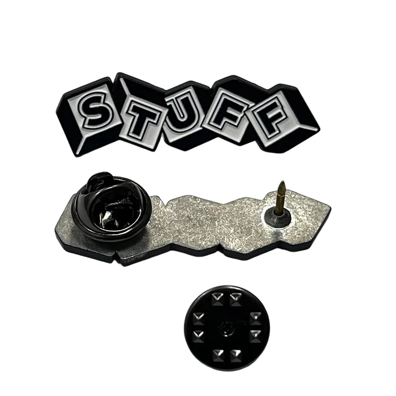 Custom Metal Clothes Decoration Badges English Letter Vintage Badges