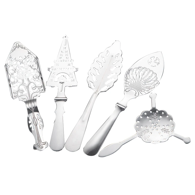 Free sample metal Absinthe Spoon ice strainer stainless steel cocktail strainer