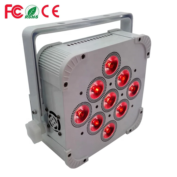 Hexa Mobile Stage DJ Infrared Remote (IR) Control 9x18W RGBWA+UV 6IN1 LED Wireless Battery Powered Mega Flat Par Can Wash Light