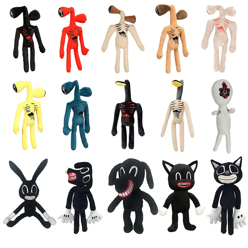 
In Stock New Arrival Cotton Cat Siren Head Plush Doll Black Sirenhead Plush Toy Stuffed Plush Toys 