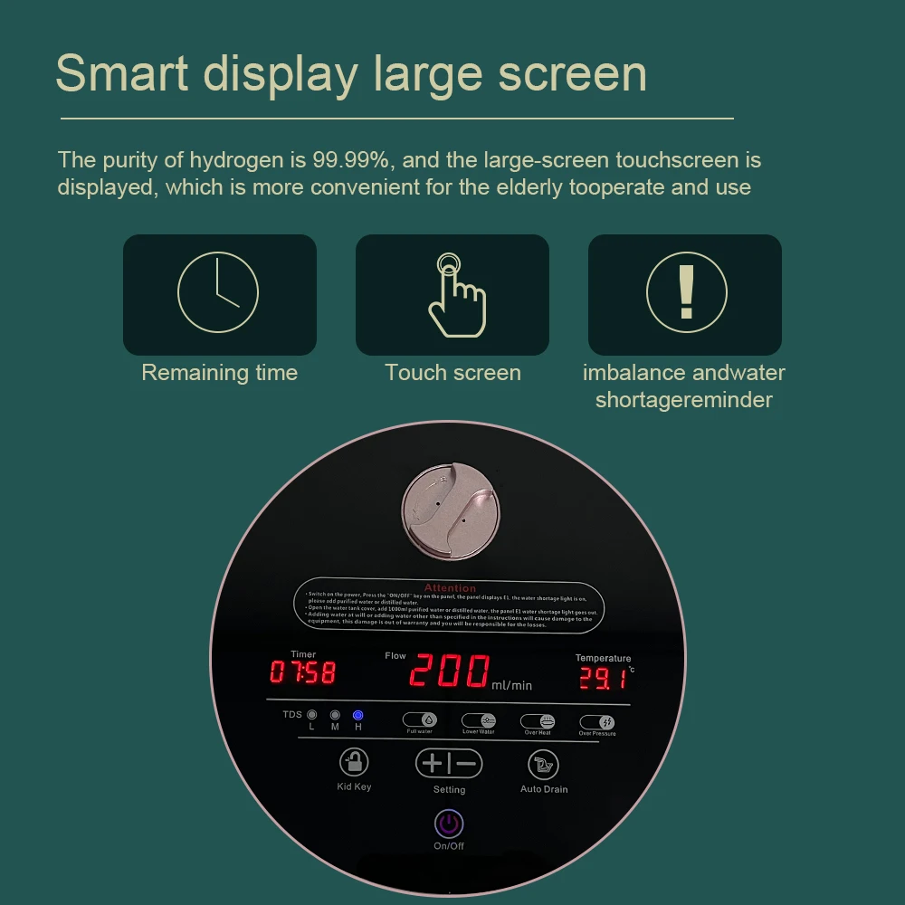 Suyzeko Low Price Hydrogen Gas Generation Machine SPE PEM Molecular Hydrogen Gas Inhaler 200ml 300ml