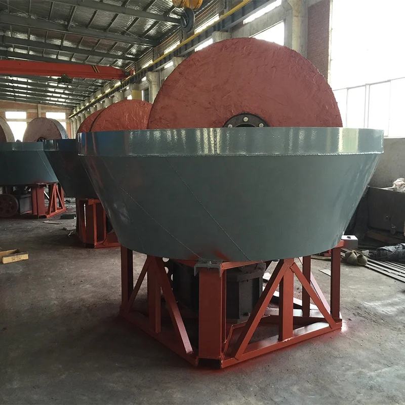 Low Price China Grinding Wet Pan Mill Equipment for Gold Wet Pan Mill Gold Milling Machine