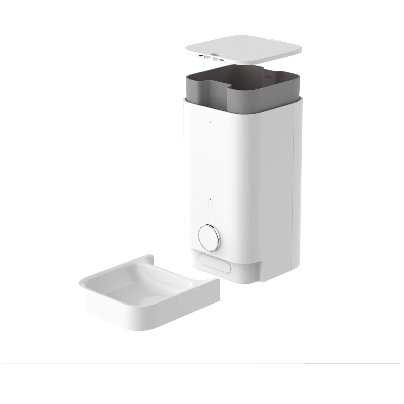 
China Petkit Manufacturer Of Adjust White Plastic Wooden Elevated Pet Feeder with Door 