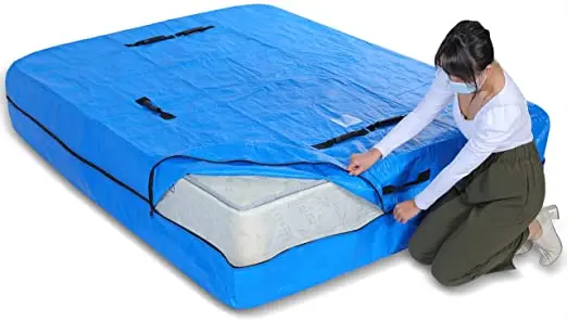 Сумка на матрас для путешествий и хранения, очень толстый защитный матрас с ручкой, многоразовый сверхпрочный водонепроницаемый чехол