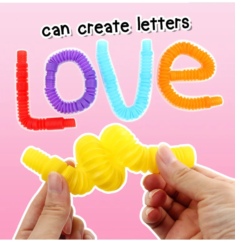 Mini Pop Tubes Sensory Toy For Kids Fidget Stress Relieve Toys Autism Anti-Stress Plastic Children Squeeze Toys
