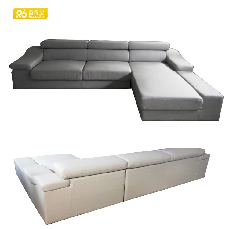 Modern style Sectional living room leather l shape sofa  for sale 8096