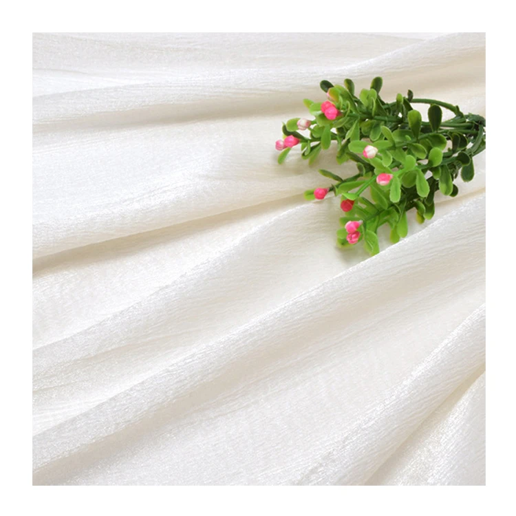 
bridal solid chiffon burn out printing polyester raw silk fabric roll organza of silk embroidery 