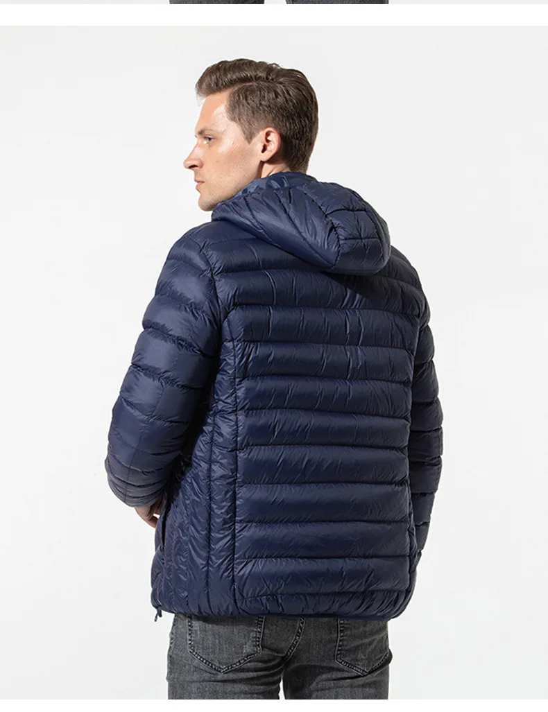 Mens Winter Custom Short Battery USB Charger Four Switch Three Speed Heated Insulated Padded Down Jacket