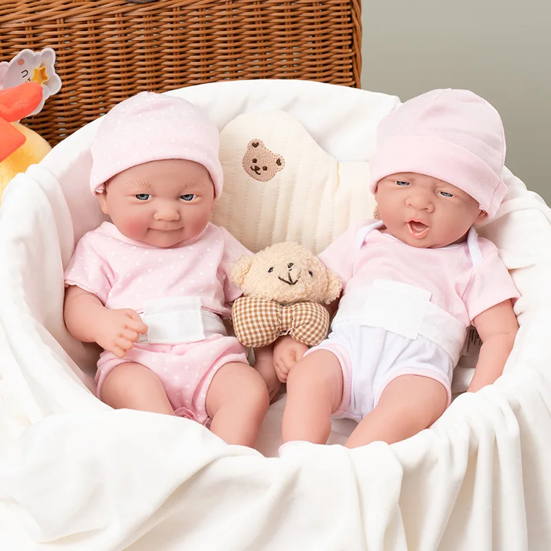 Multiple facial expressions Reborn Baby Doll 35cm Lifelike Newborn Silicone Vinyl Weighted Body