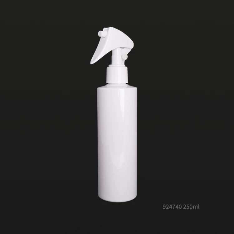 In Stock 250ml White Black Cosmetic PET Plastic Trigger Sprayer Cap Bottles