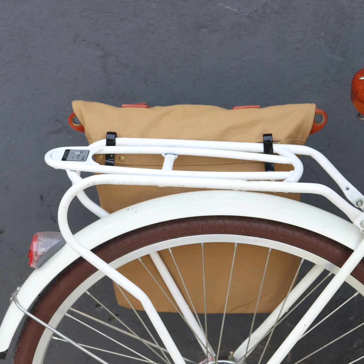 Wholesale Tourbon Unisex Urban Bicycle Tote Bag Single Pannier Canvas and Leather Riding Bag for Outdoor Cycling for Men Women