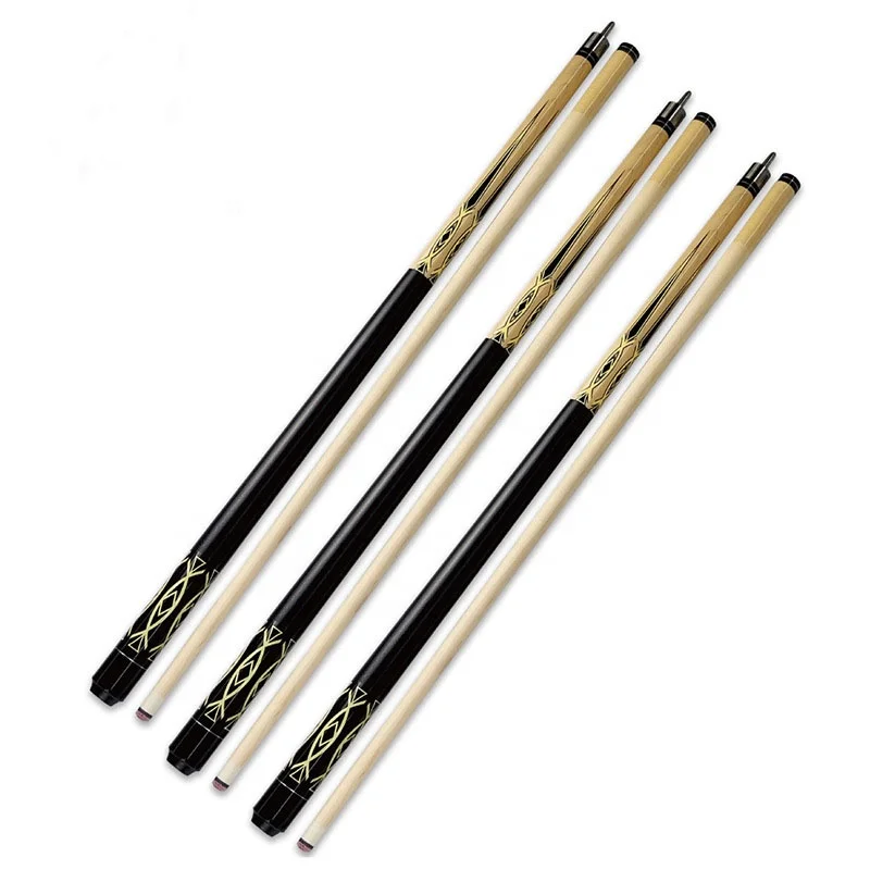 Stainless Steel Joint Maple Wood Billiard Pool Cue Wood Sticks 1/2-Piece