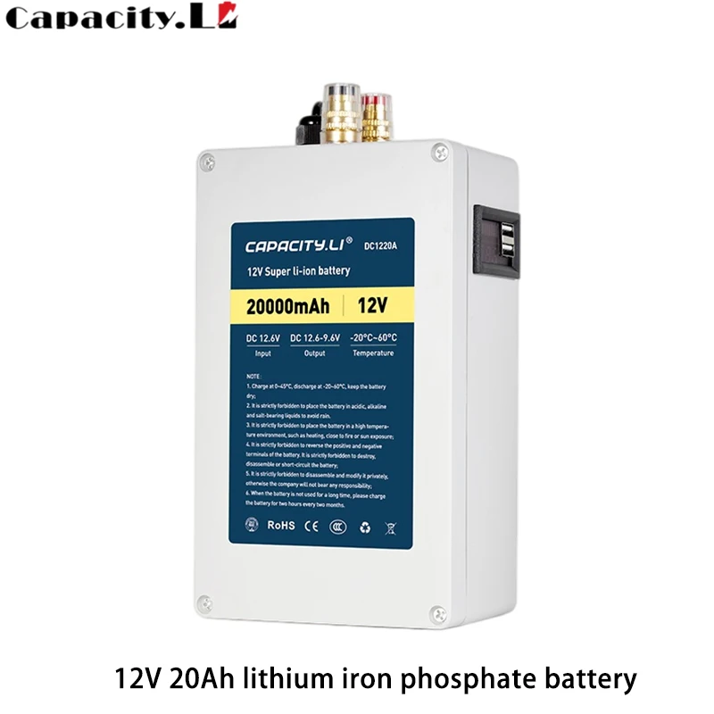 12V 10AH 20AH 30AH LiFePO4 Portable battery for outdoor camping illumination Emergency Power Supply rechargeable battery pack