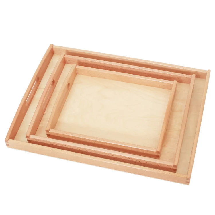StarLink Wooden Montessori Tray Toy Practical Life Montessori Materials Kindergarten Montessori Wooden Tray