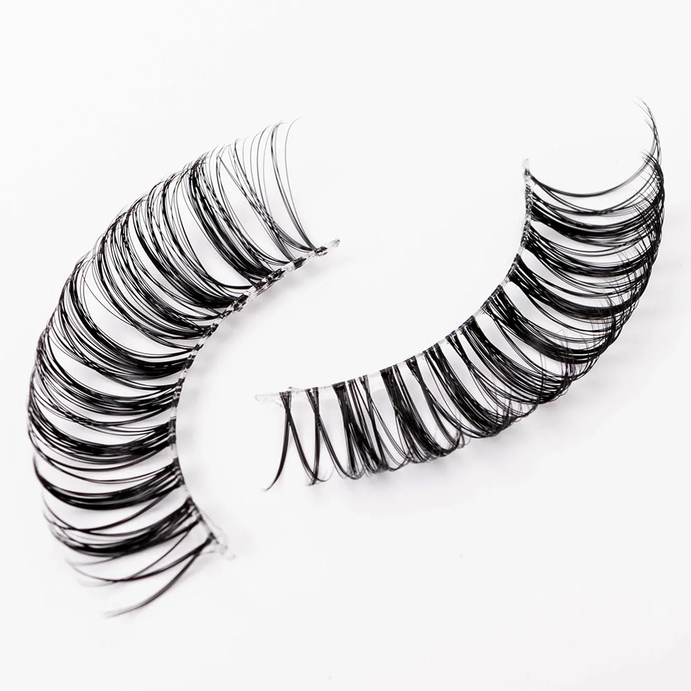 Yiernuo invisible band lashes Transparent stem vegan eyelash d curl russian eyelashes clear band eyelashes