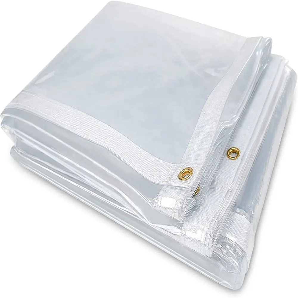 LIYUAN Clear Plastic Tarp Windproof Clear Vinyl Tarps for Outdoor Garden Curtain