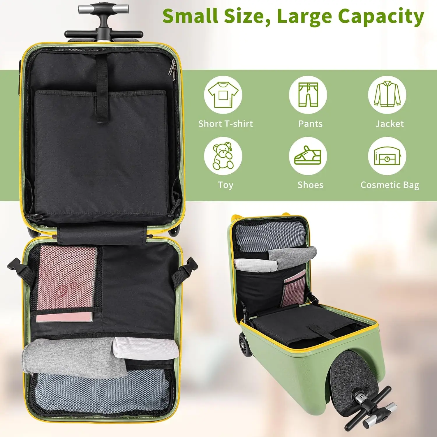 OEM Ride on Suitcase for Kid 20 inch Hardside Kids Luggage Ride on Large Suitcases with Child Seat Design Help Your Child Travel