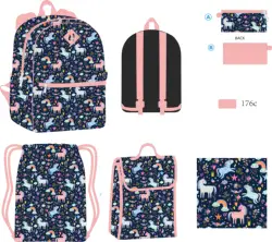 Custom 5 in 1 sets kids back to school bag sets with lunch bag, pencil case ,cooler bag and drawstring bag for boy and girls