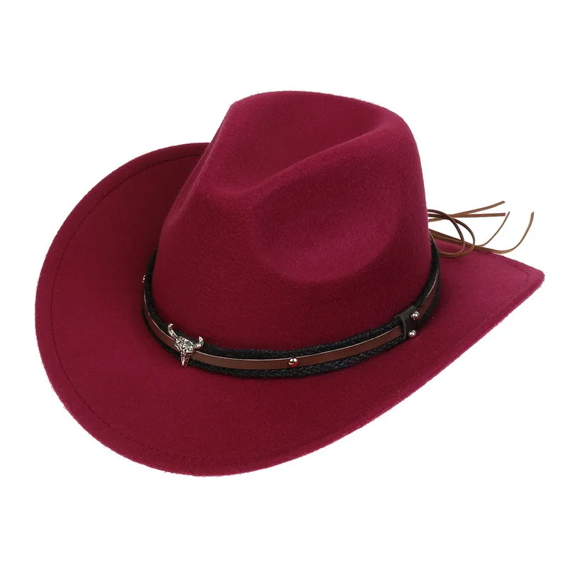Stage performance hat dance Western cowboy top hat bull head upside-down hat