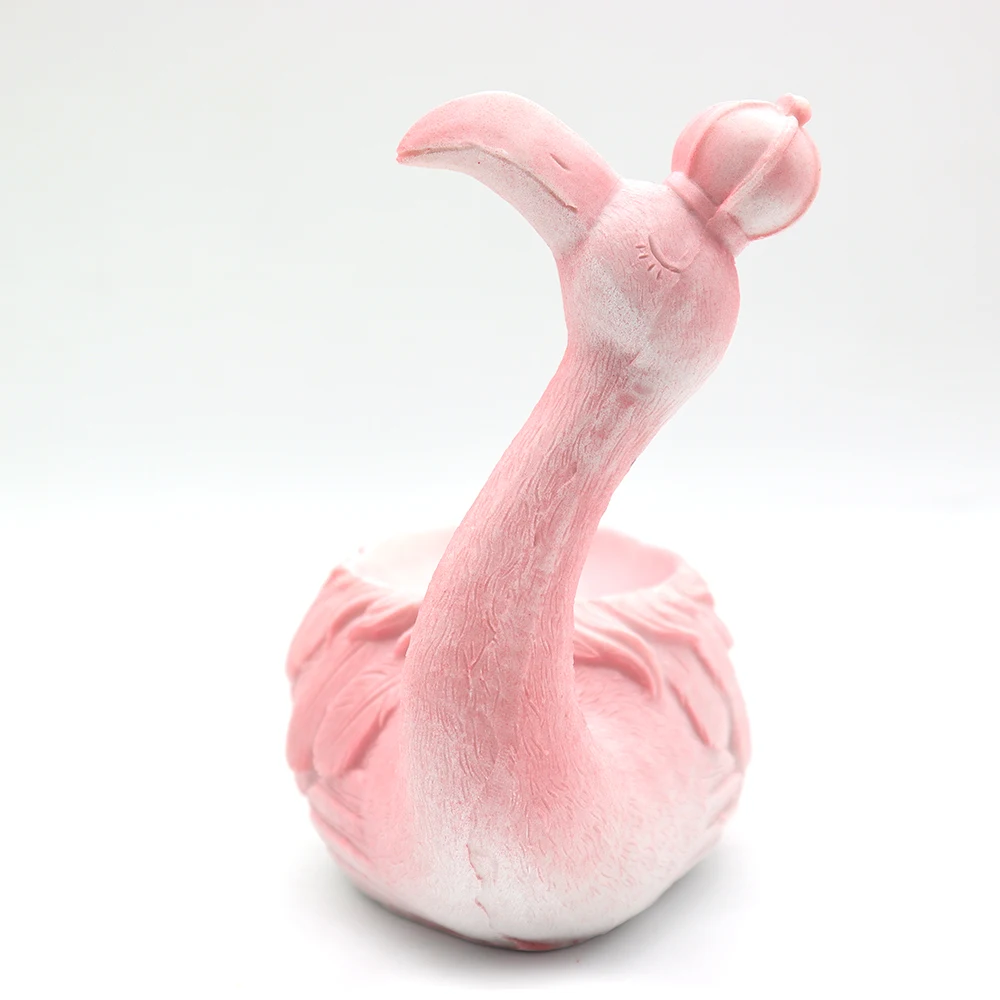 Pink Resin Cute Flamingo Base Lighted Display Stand for Crystal Ball Sphere