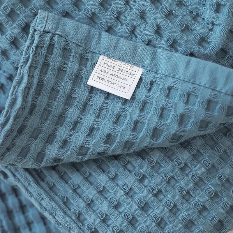 2023 New Waffle Gauze Cotton Towel Quilt Soft Breathable Leisure Blanket Multifunctional Four Seasons Cover Blanket