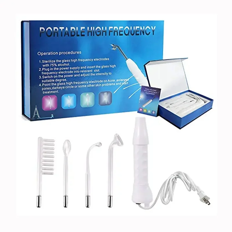 4 In 1 High Frequency Electrotherapy with Ozone Comb Photon Therapy Wand High Frequency Facial Machine