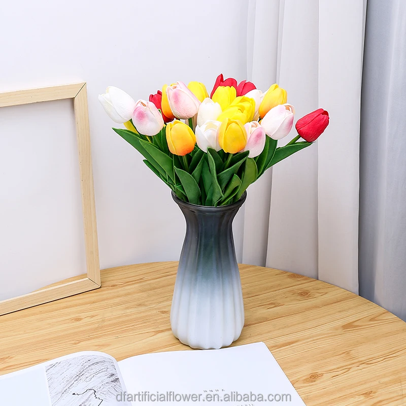 Home Party Wedding Decoration Artificial Tulip PU Material Living Room Interior Decoration