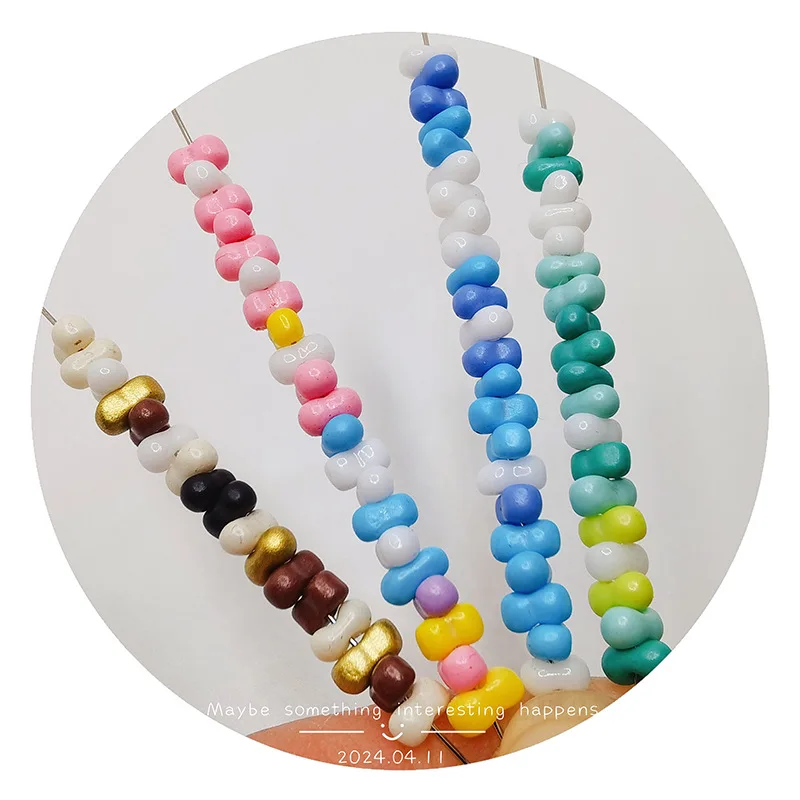 Diy Accessory 3*6mm Multicolor Loose Glass Seed Beads for Bracelet , Wholesale 10g/bag Solid Color Glass Peanut Beads for DIY