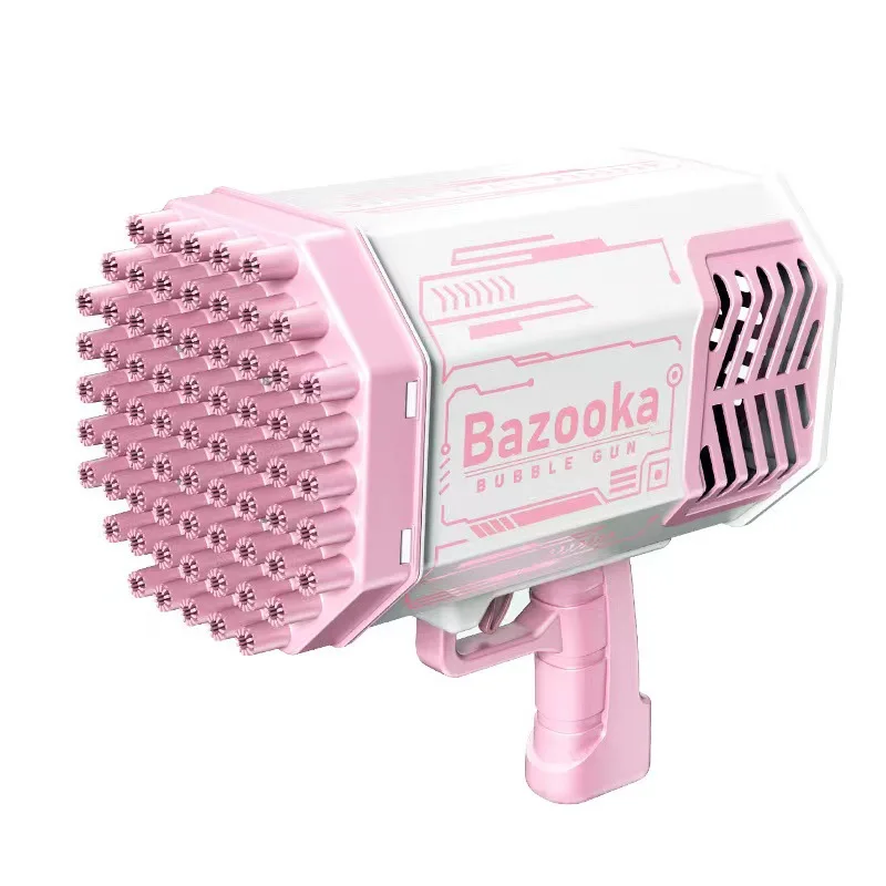 Plastic 69 Holes Rocket Bazooka Bubble Gun Bubble Toys Gun Rechargeable Electric Bubbles Machine Outdoor Summer Toys For Kids