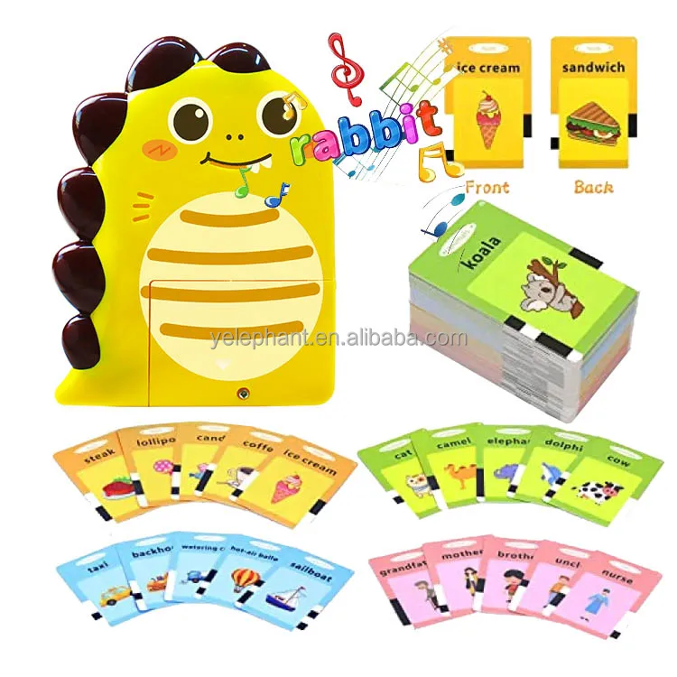 Ages 2-4 Kids Toddler Talking Audible Flash Cards Learning Machine Custom Flash Card Alphabet With Erasable Pen