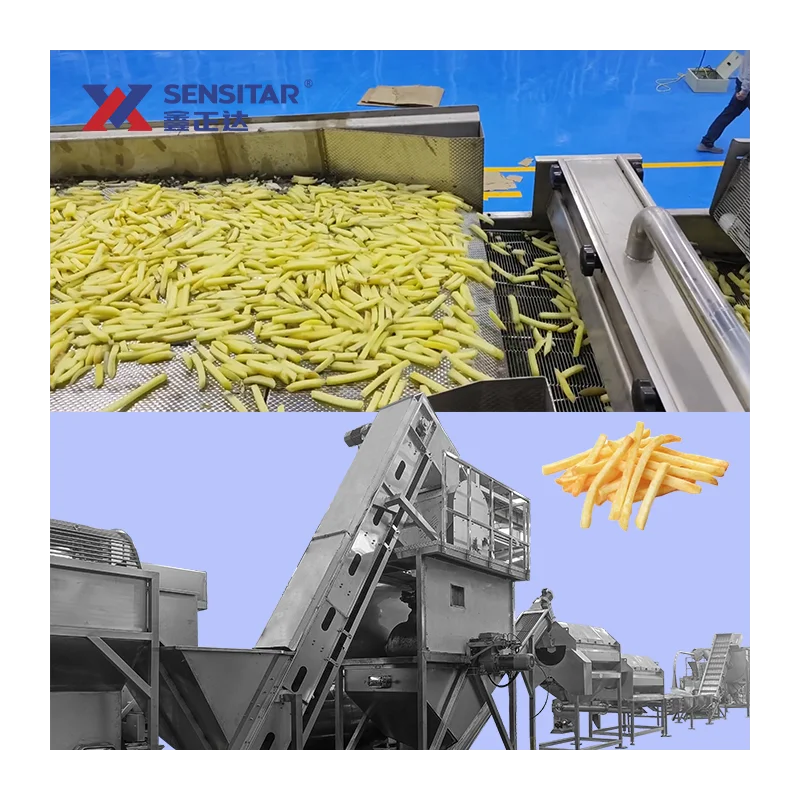 Industrial Automatic Large Output 2Tons/H  French Fries Production Line Frozen Potato Finger Making Machine