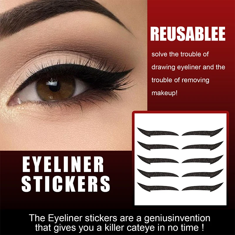Glitter Eyeliner Stickers Eye Line Strip Sticker Eye Makeup Tool Waterproof Eyeliner Stickers For Eyes Dress Up