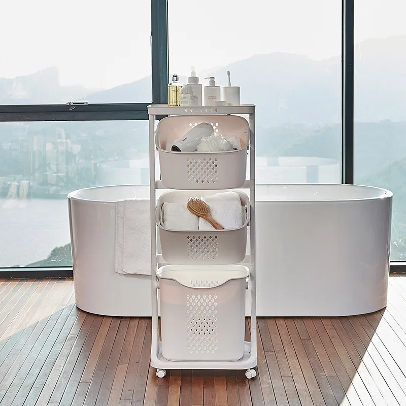 Factory Price Household Dirty Clothes Storage Basket Bathroom Removable Dirty Clothes Basket With Pulley Large