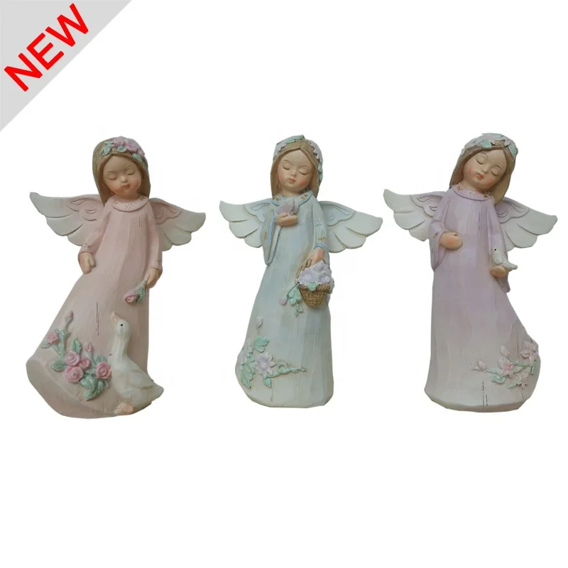 
Landy Set of 3 Mini Hand Carved Guardian Angels Collectible Figurine For Gift 