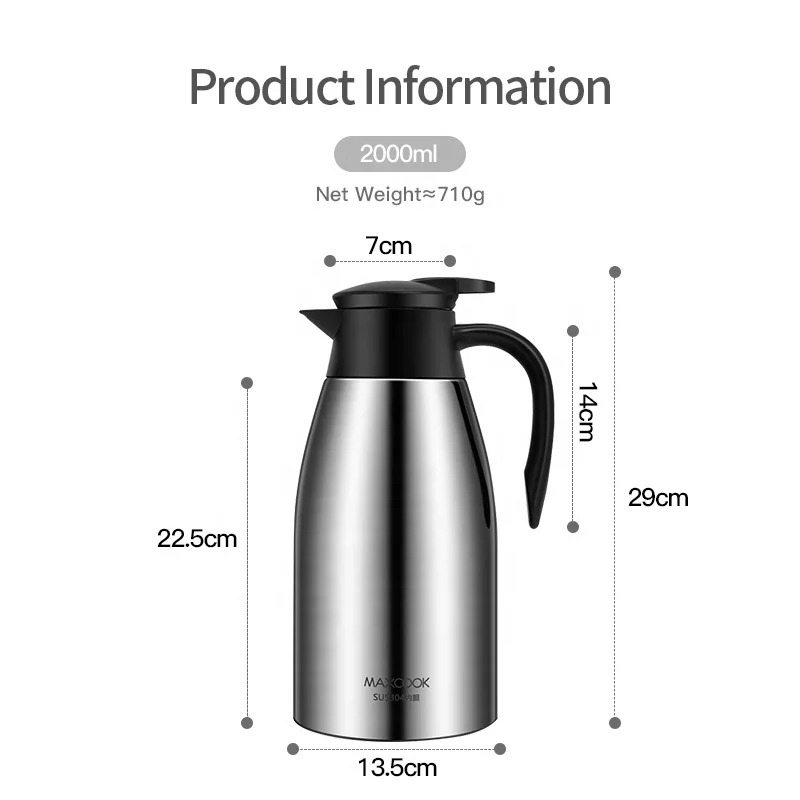 Hot Sales Led Temperature Sensor Glass Thermal Carafe Vacuum Insulated Thermos Carafe Flask Vacuum Coffee Carafe Kettle