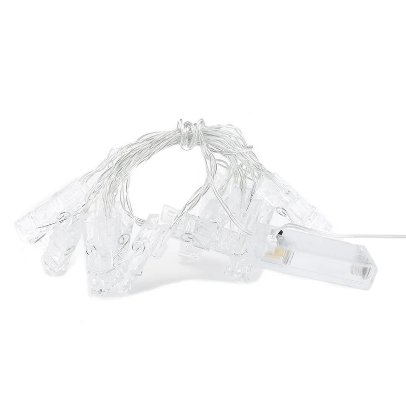 Battery Operated Waterproof Colored led garland card photo clip led string light