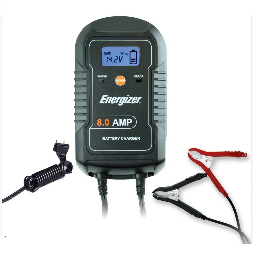Energizer 8Amp Fully-Automatic Smart Charger 6V 12V Battery Charger Battery Maintainer Trickle Charger