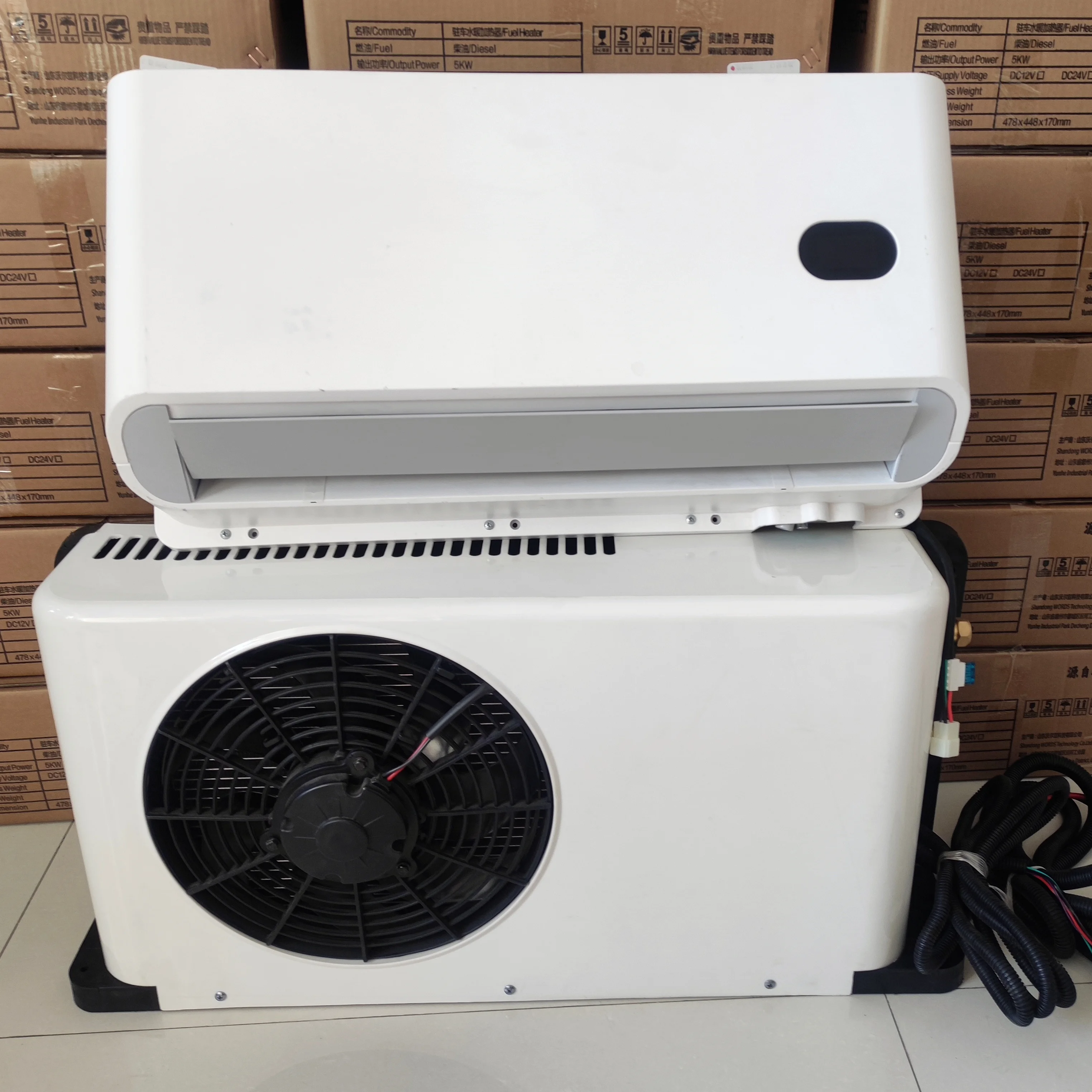 New Style  Horizontal  Parking Cooler Car Auto Electric 12v Parking Air Conditioner For Truck Excavator