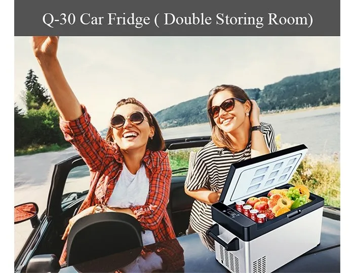 CE Certificate 30L compressor direct cooling dual zone freezer car fridge price for automotive and camping