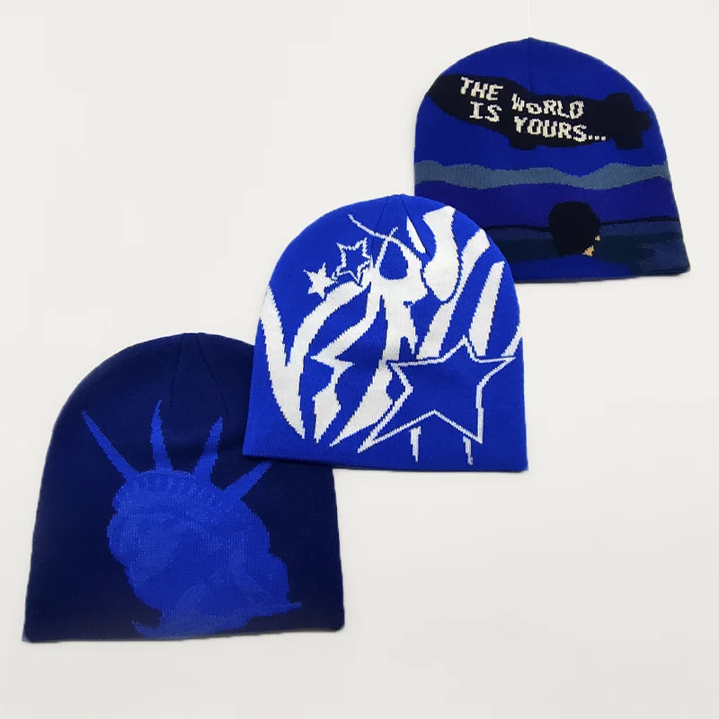 Горячая Распродажа, индивидуальные жаккардовые облегающие шапки, модная акриловая мягкая зимняя облегающая шапка с принтом для взрослых, вязаная шапка