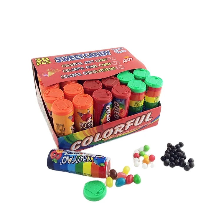 New three-in-one colorful jelly bean chocolate bean pearl candy